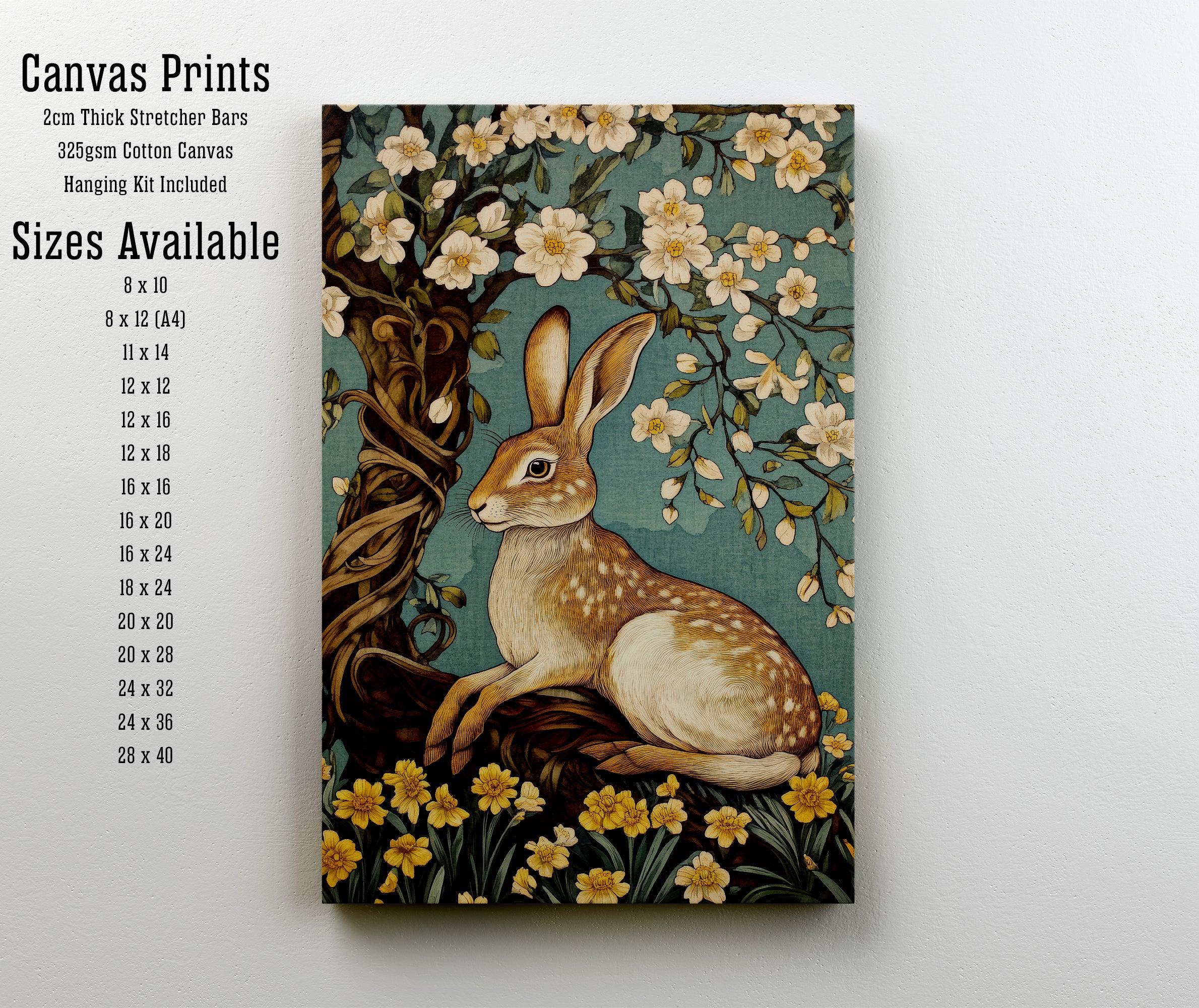 William Morris Inspired Rabbit Art Print