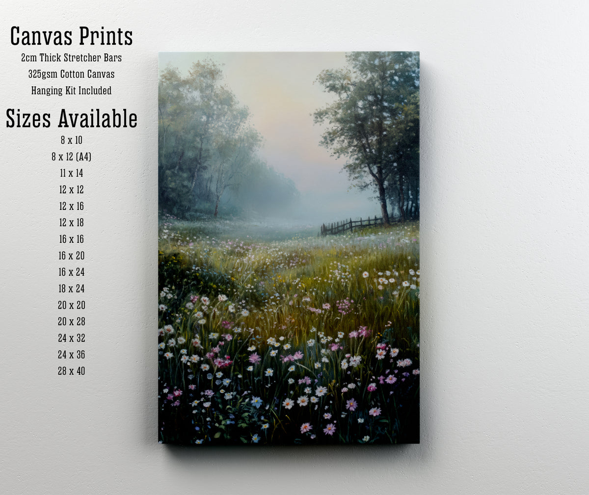 Misty Wildflower Meadow Art Print