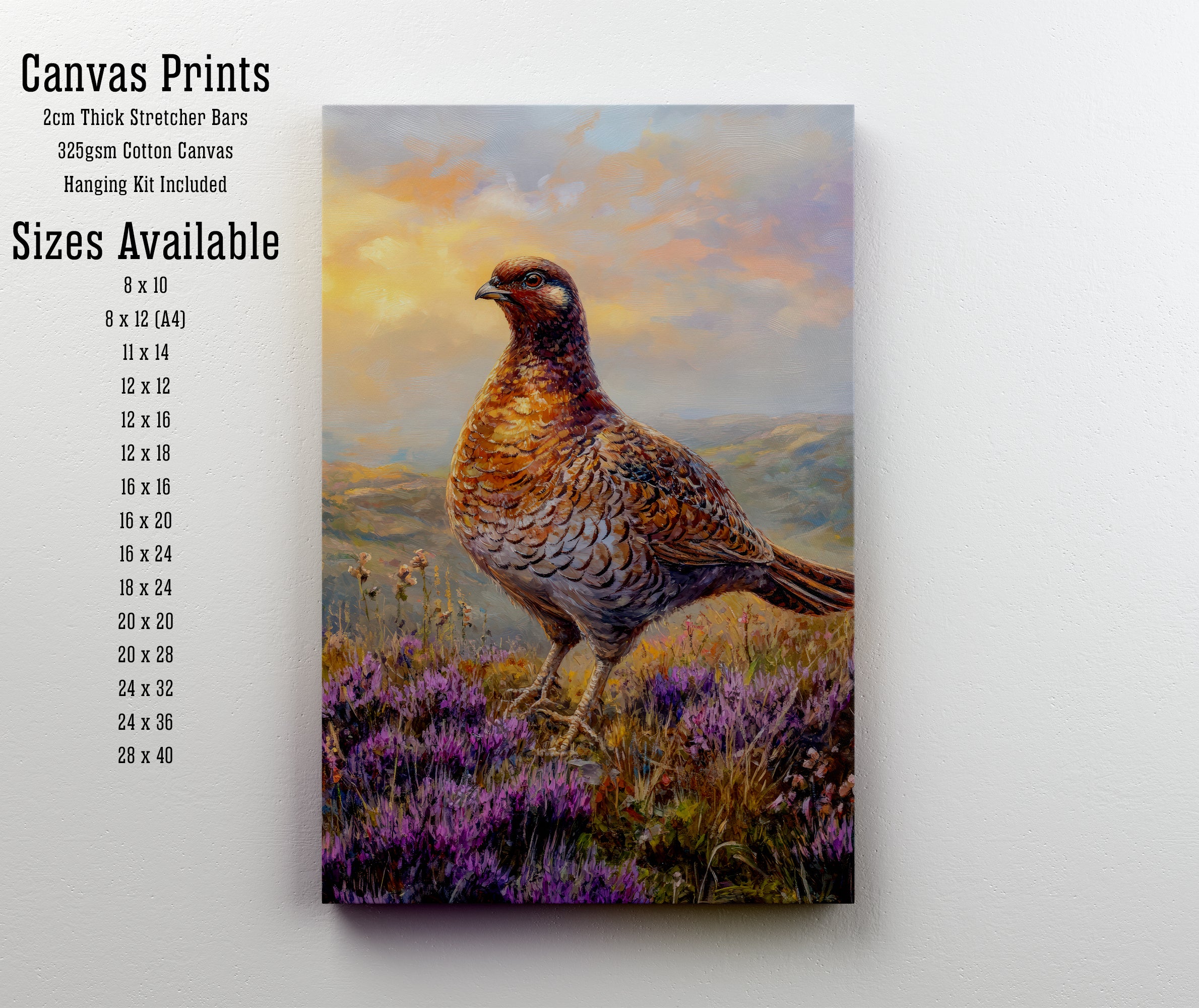 Grouse in Heather Art Print