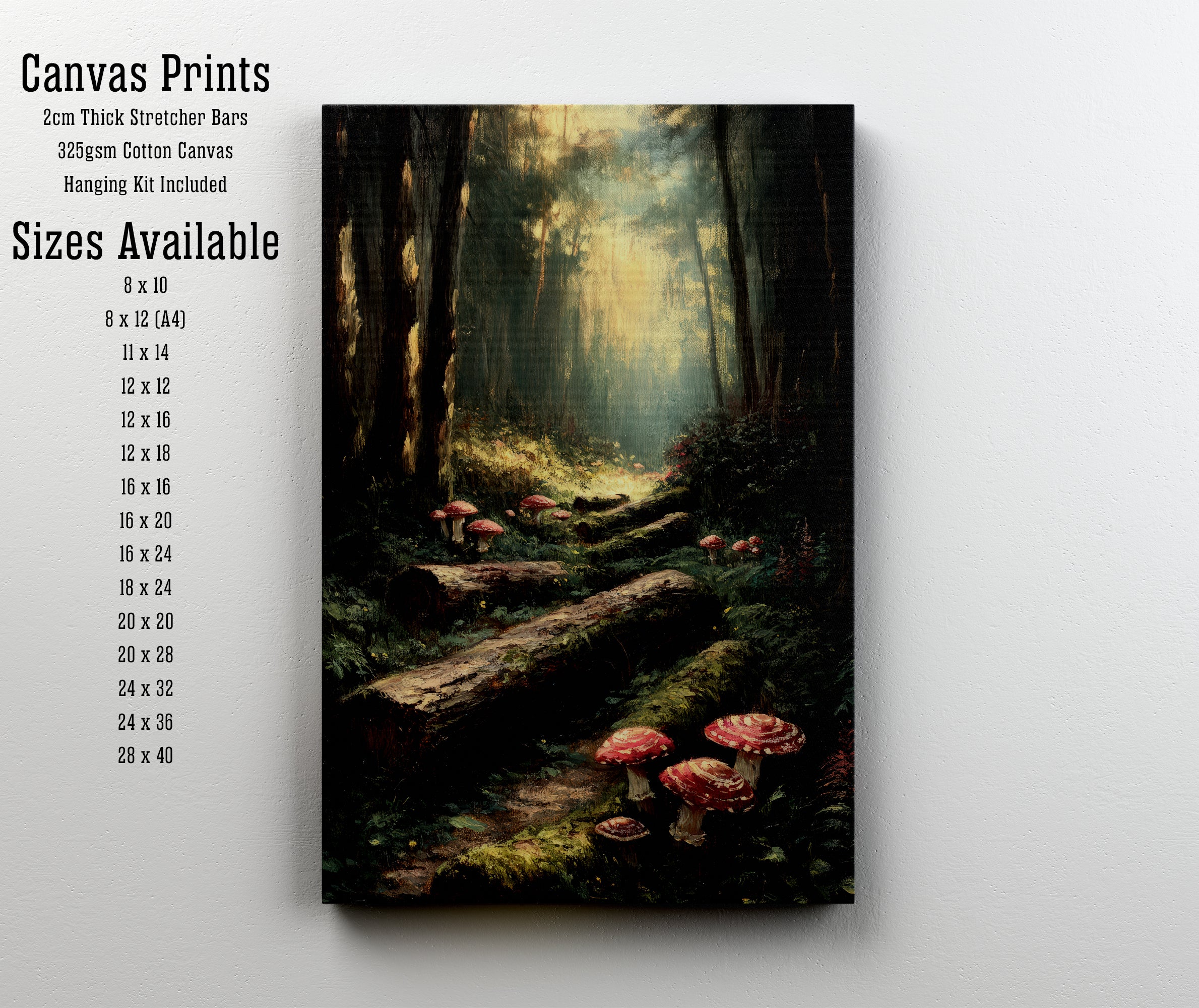 Mushroom Forest Woodland Art Print