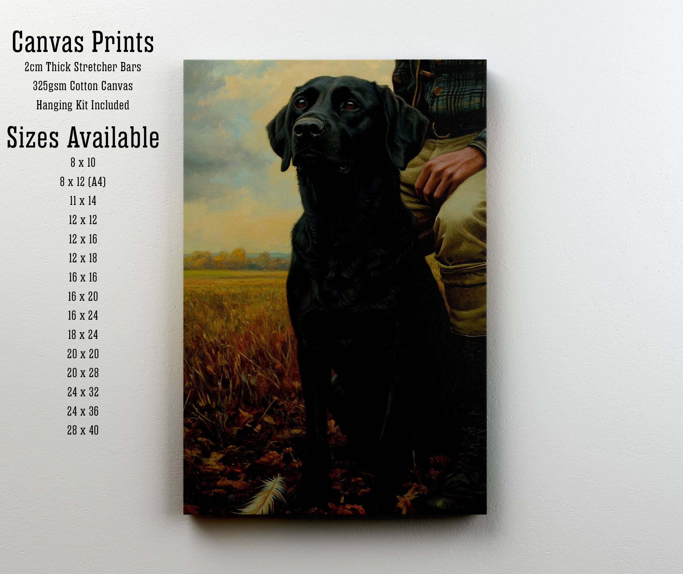 Black Labrador Countryside Art Print