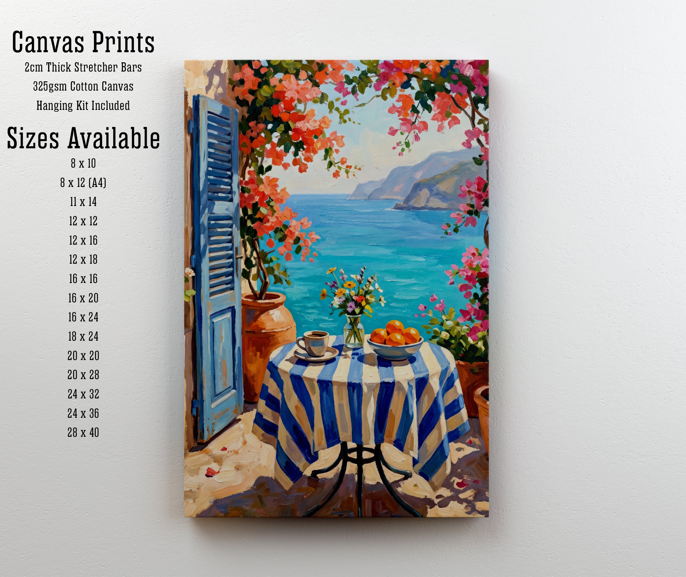 Mediterranean Terrace Sea View Art Print
