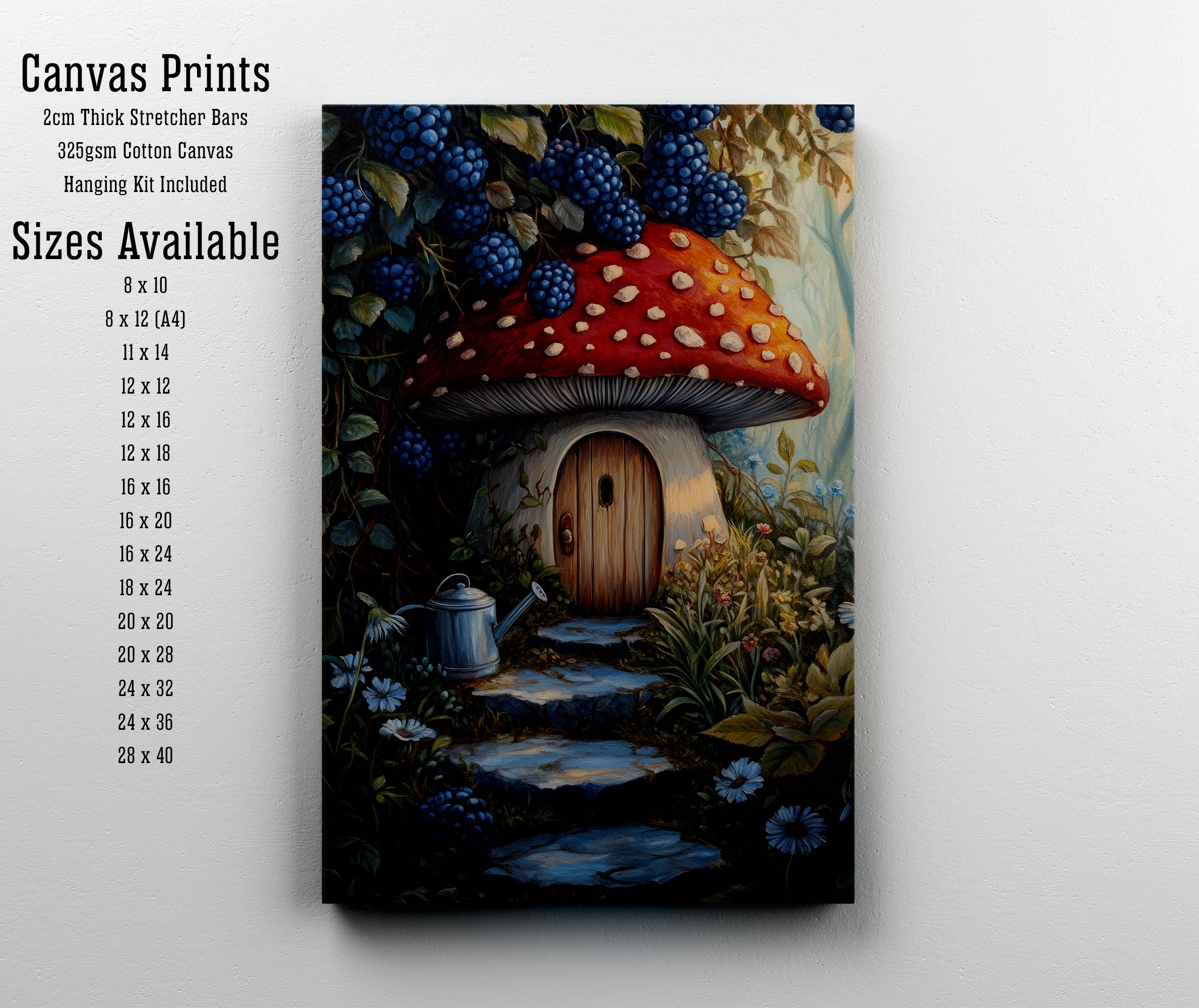 Enchanted Mushroom Cottage Art Print