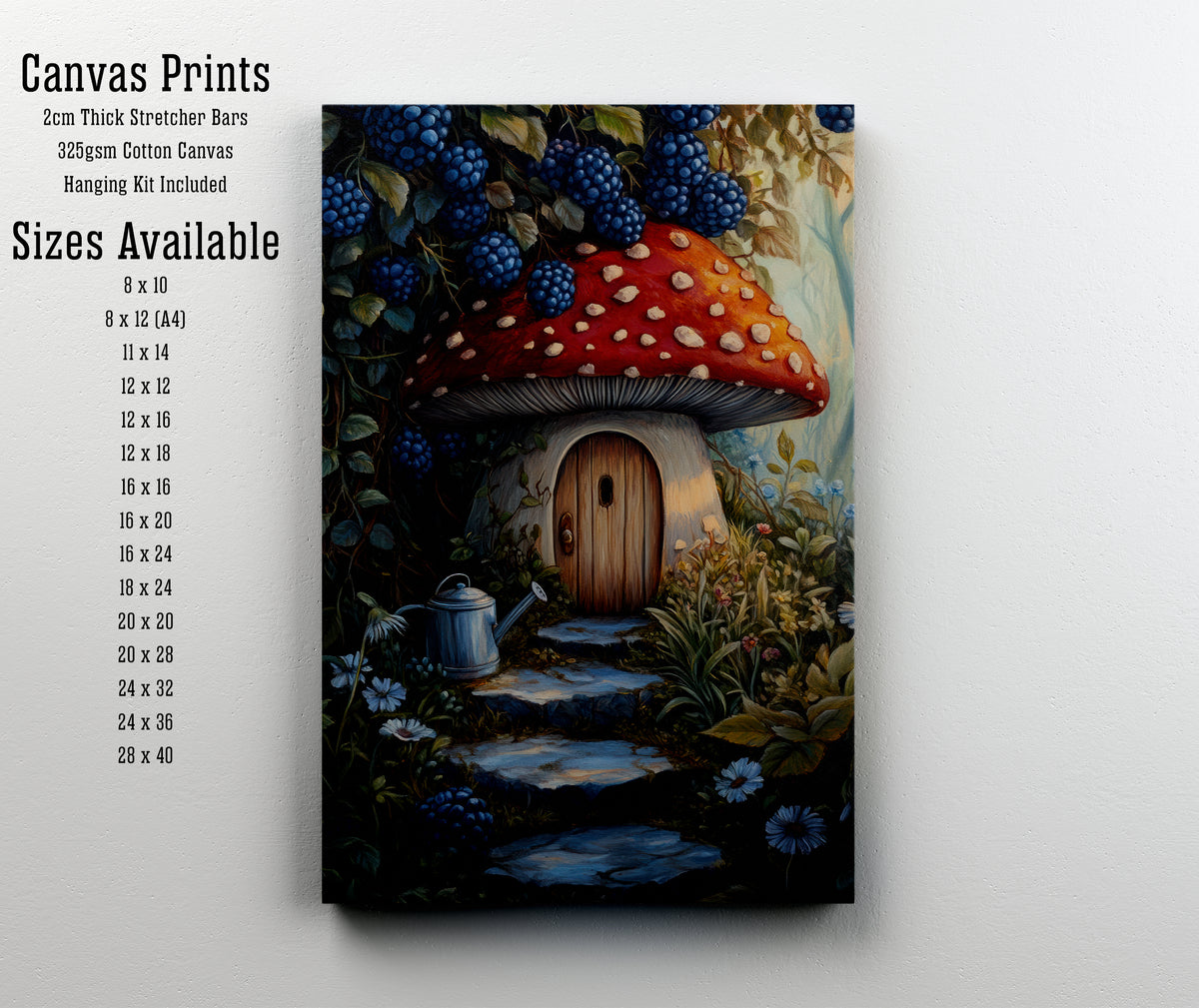 Enchanted Mushroom Cottage Art Print