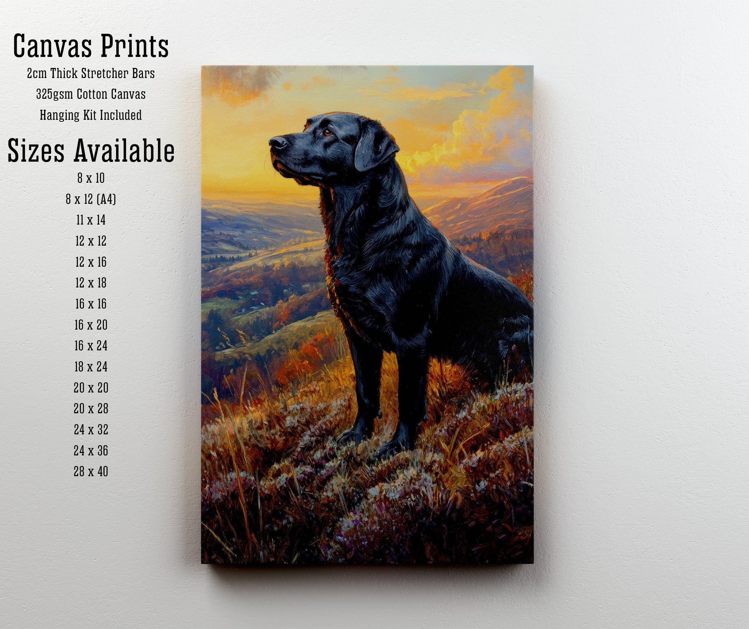 Black Labrador Mountain Art Print