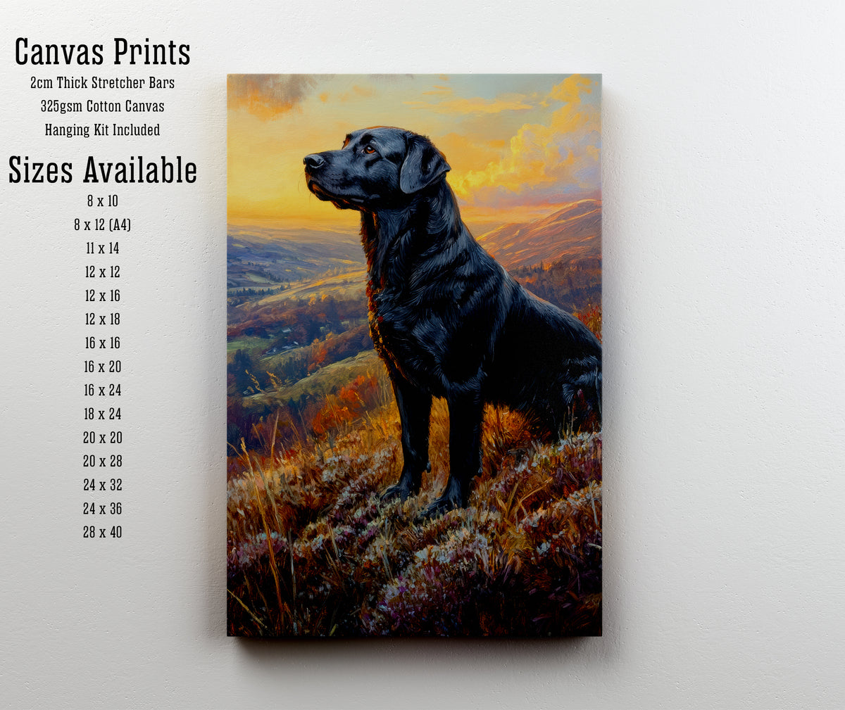 Black Labrador Mountain Art Print