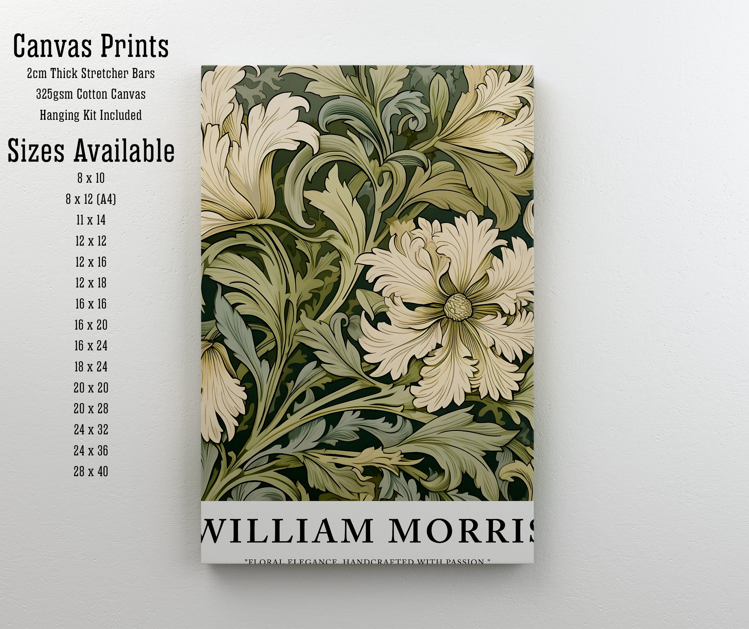 William Morris Inspired Floral Art Print