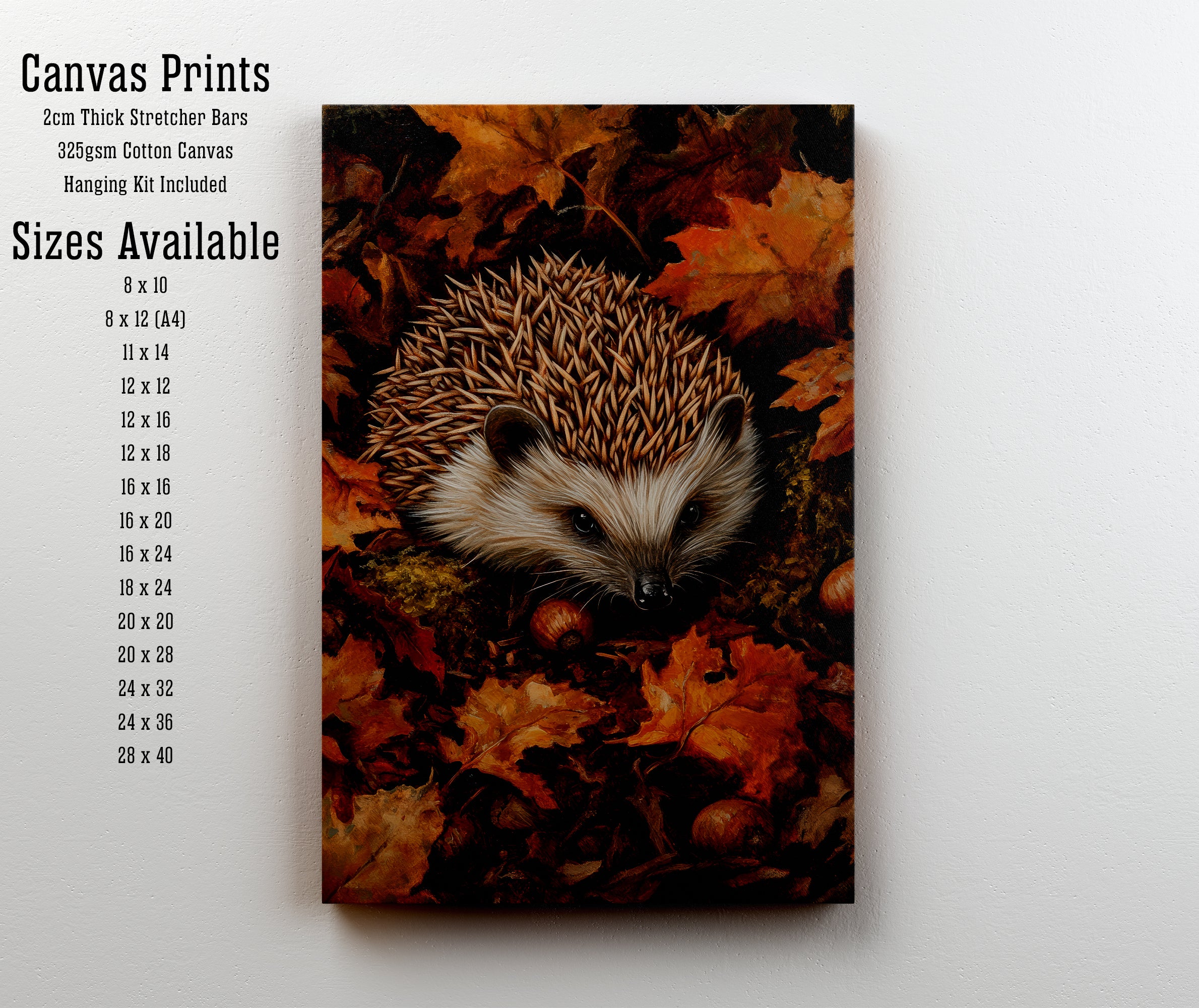 Autumn Hedgehog Woodland Art Print