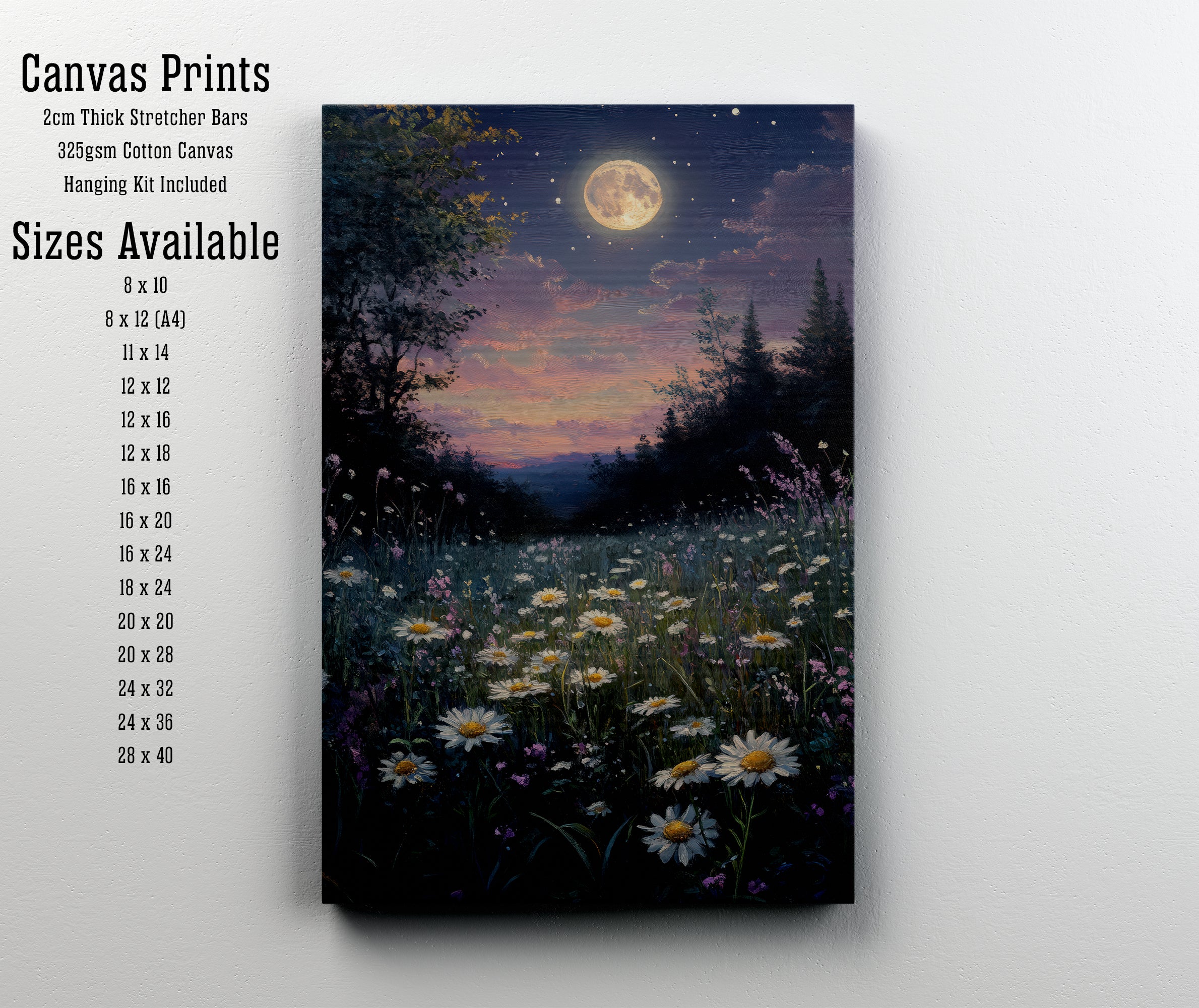 Moonlit Wildflower Meadow Art Print