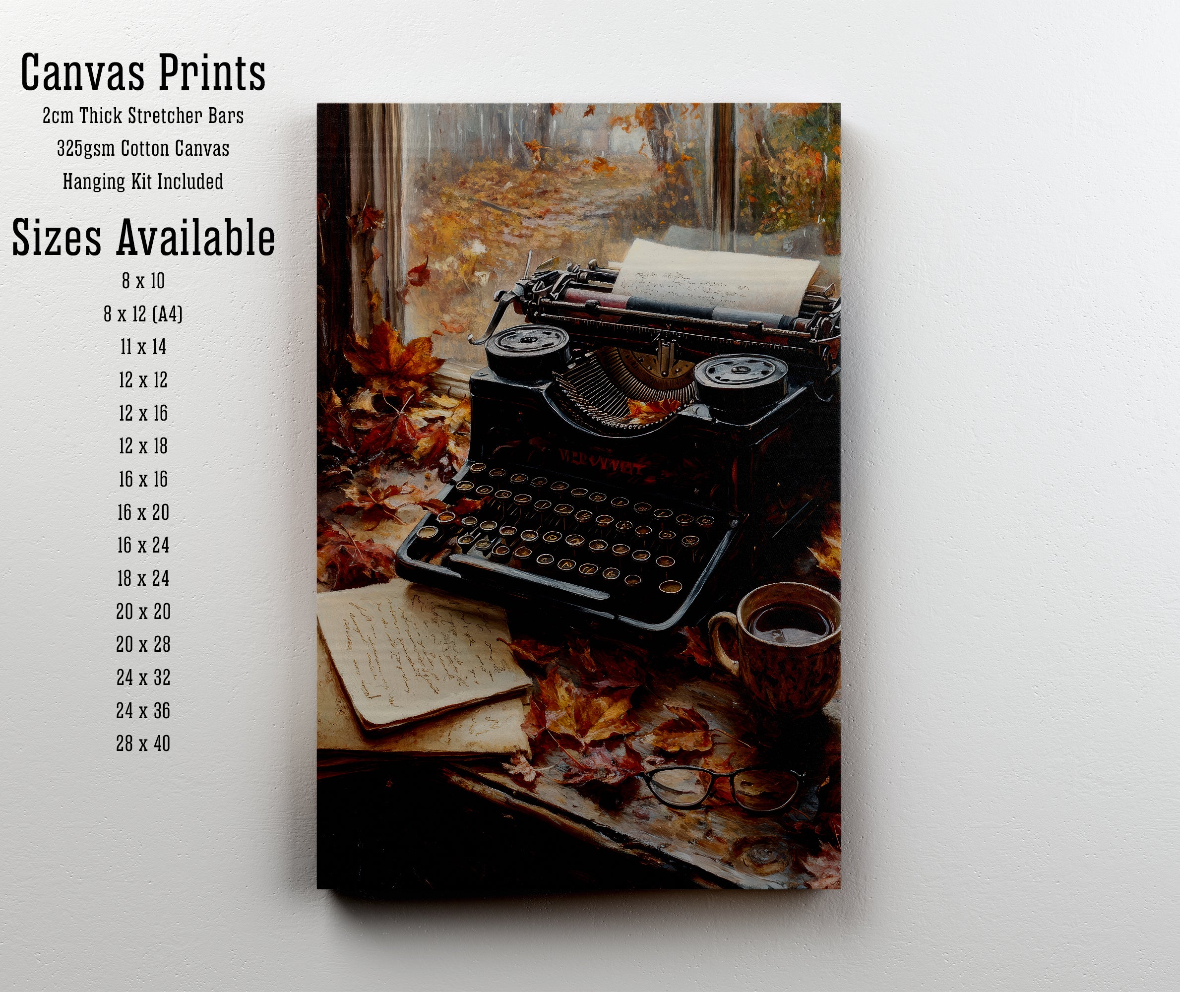 Autumn Typewriter Still Life Art Print
