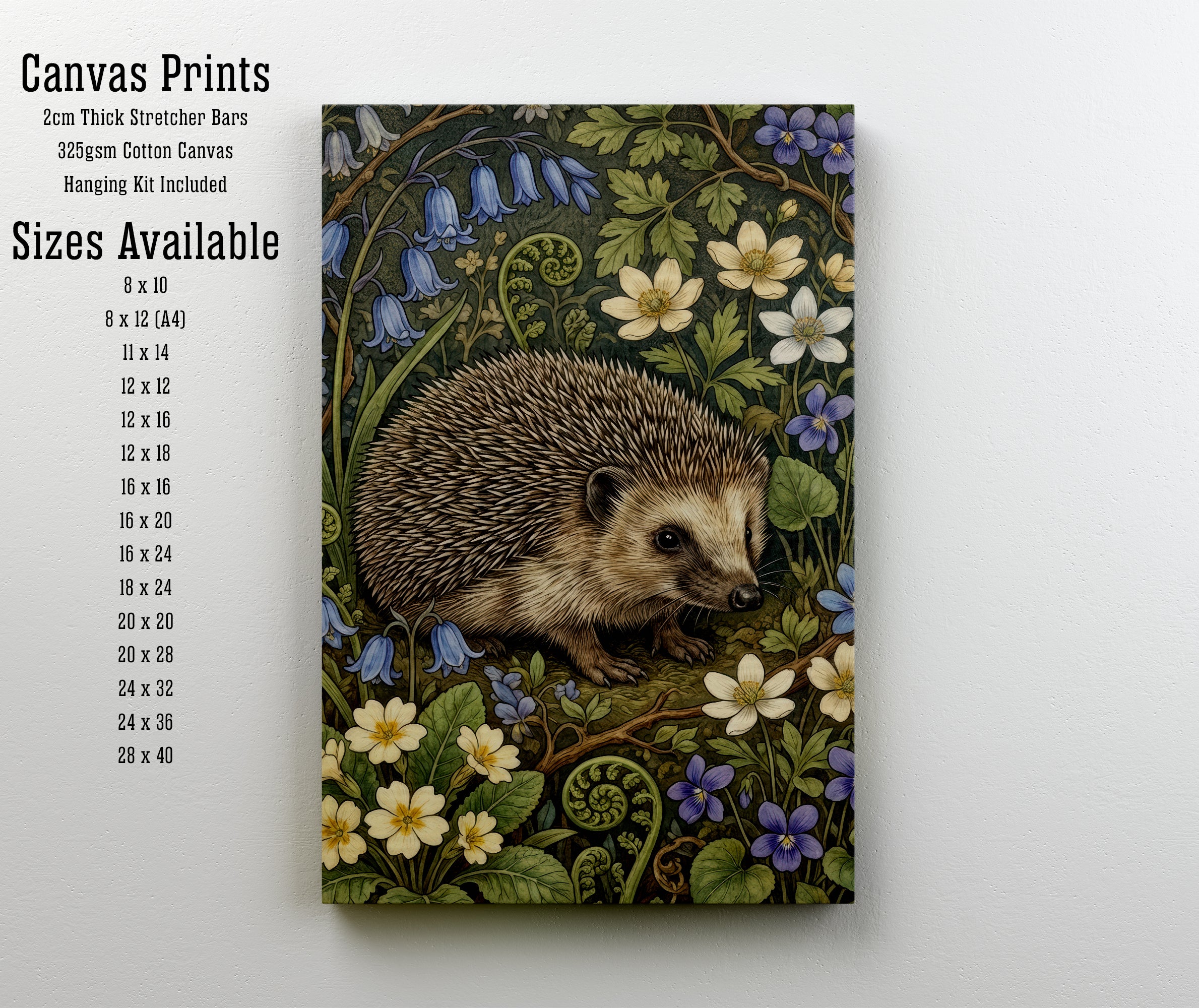 Hedgehog Botanical Art Print
