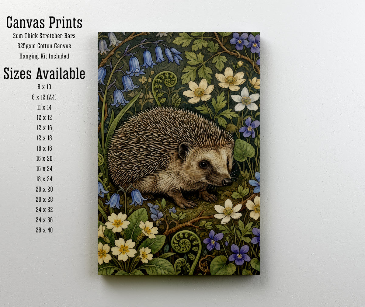Hedgehog Botanical Art Print