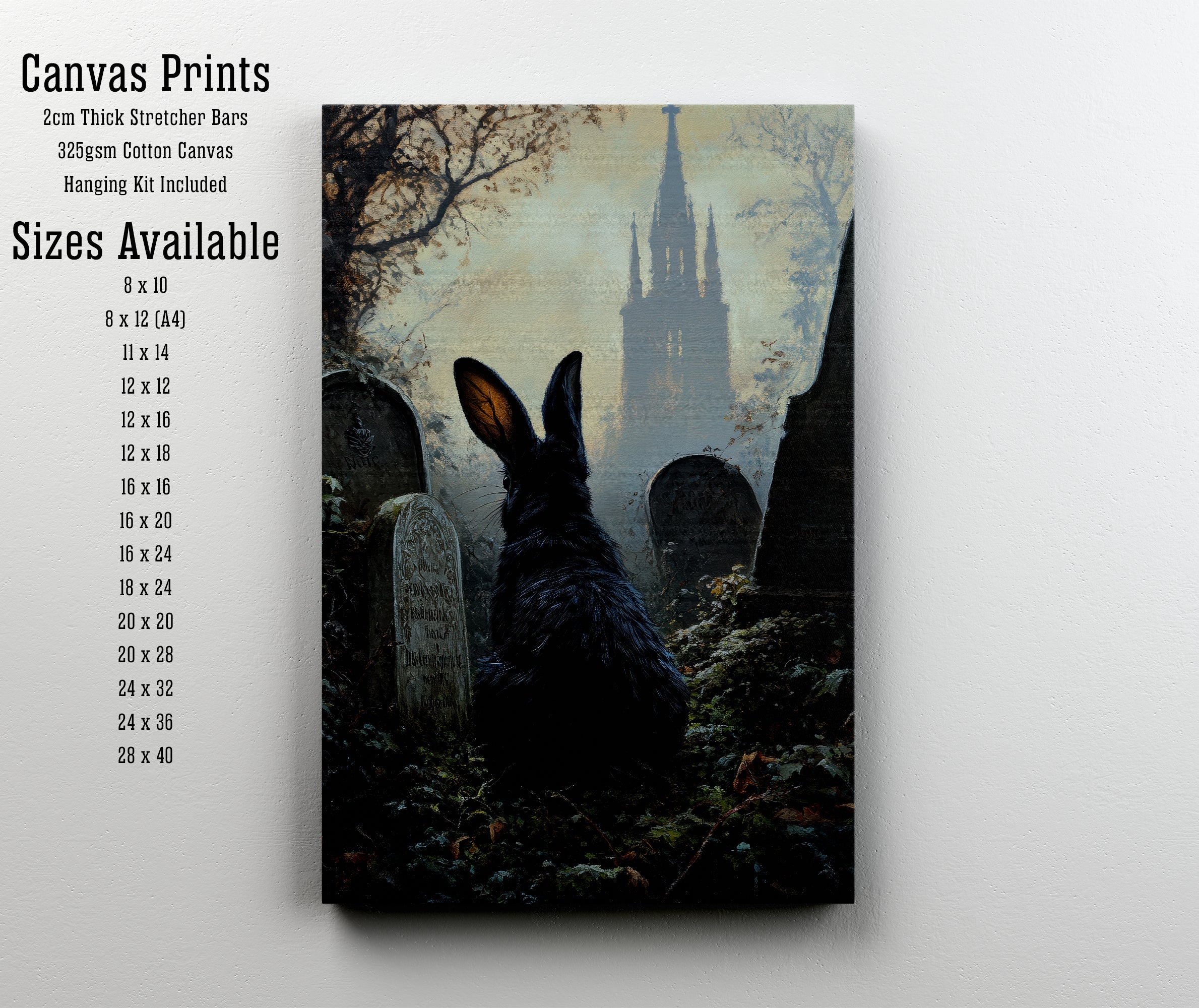 Black Rabbit Gothic Art Print