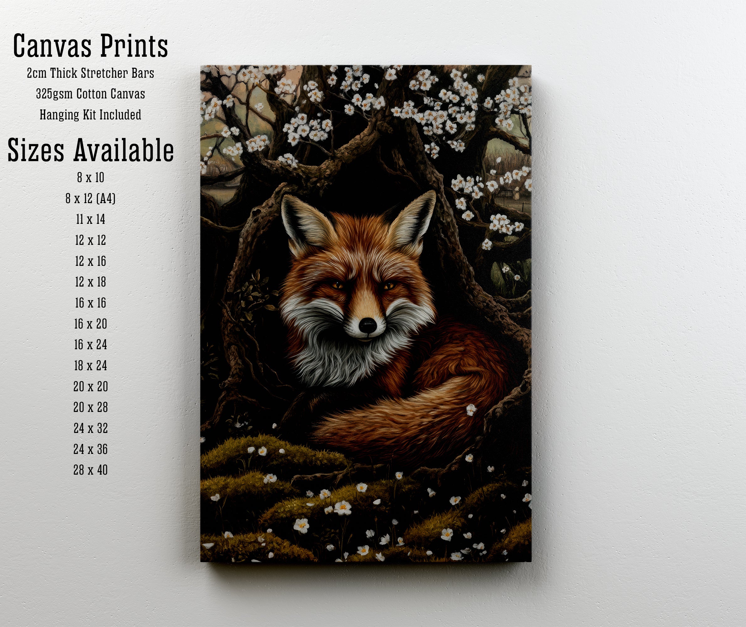 Blossoming Woodland Fox Art Print