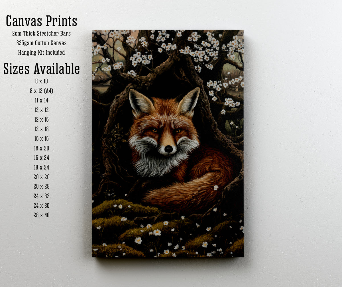 Blossoming Woodland Fox Art Print