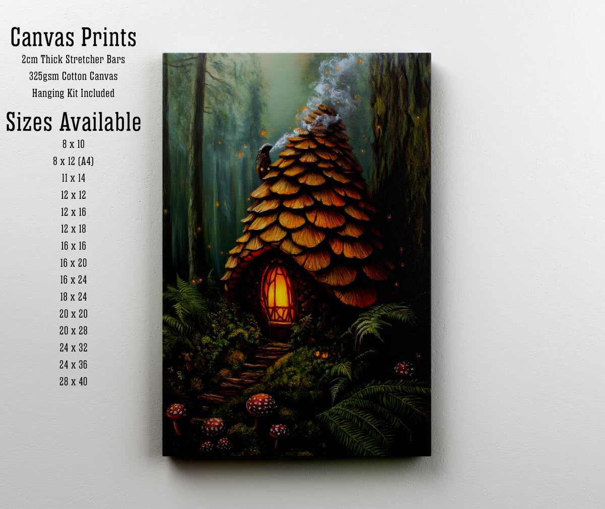 Enchanted Pinecone Cottage Art Print