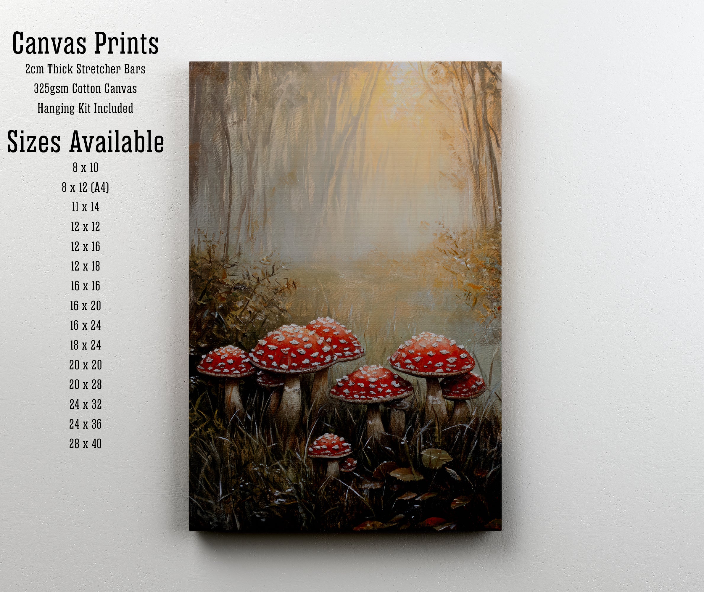 Red Toadstool Woodland Art Print