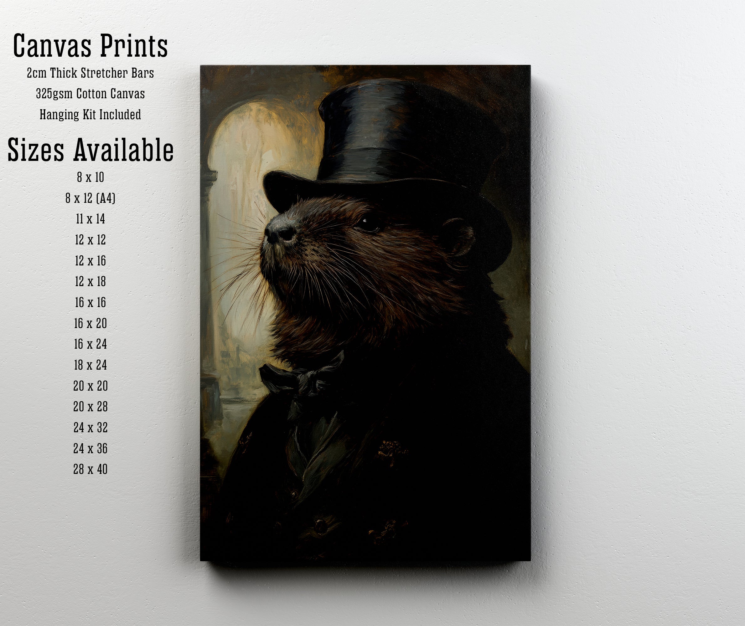 Dapper Otter Dark Academia Art Print