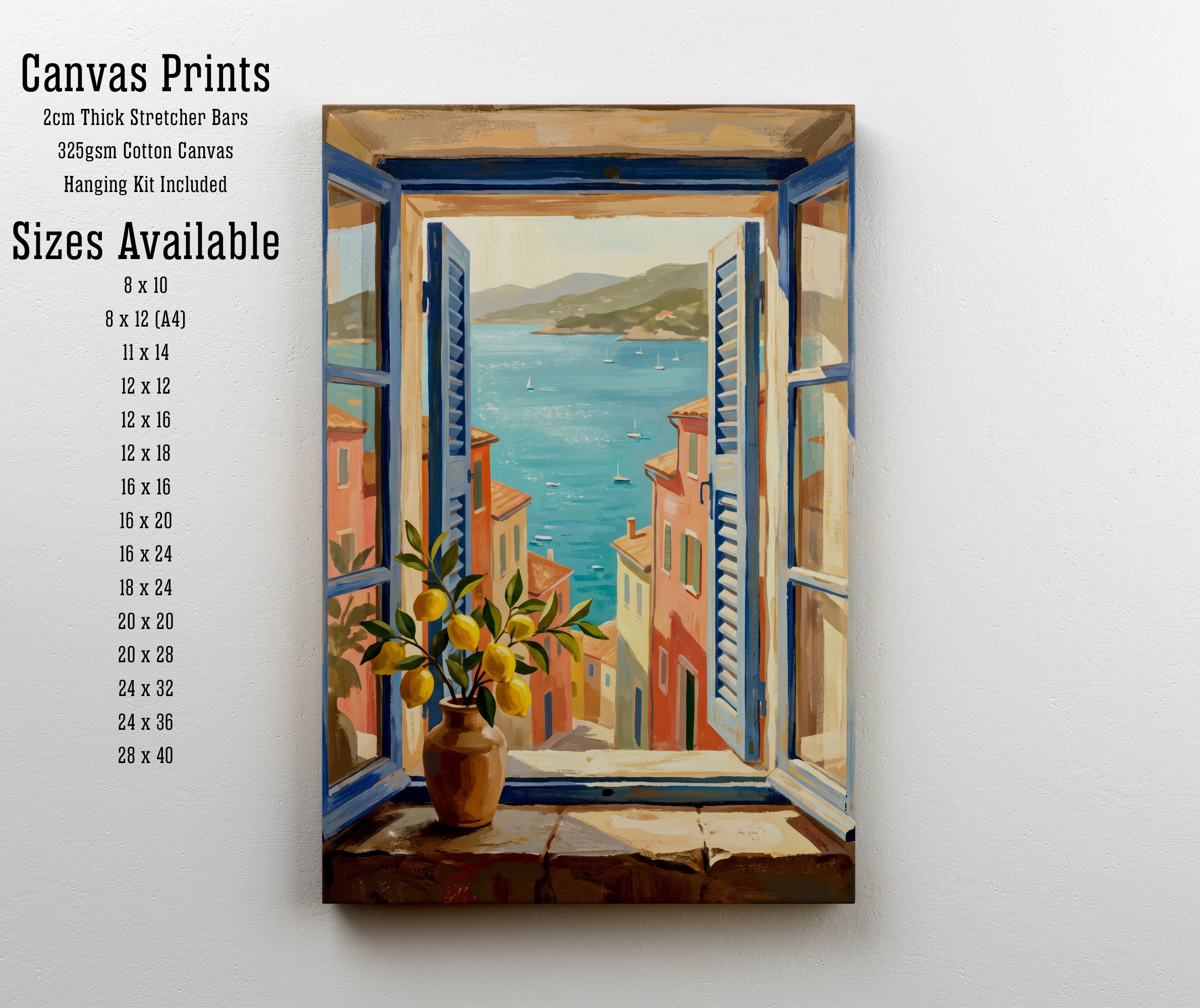Mediterranean Window Sea View Art Print