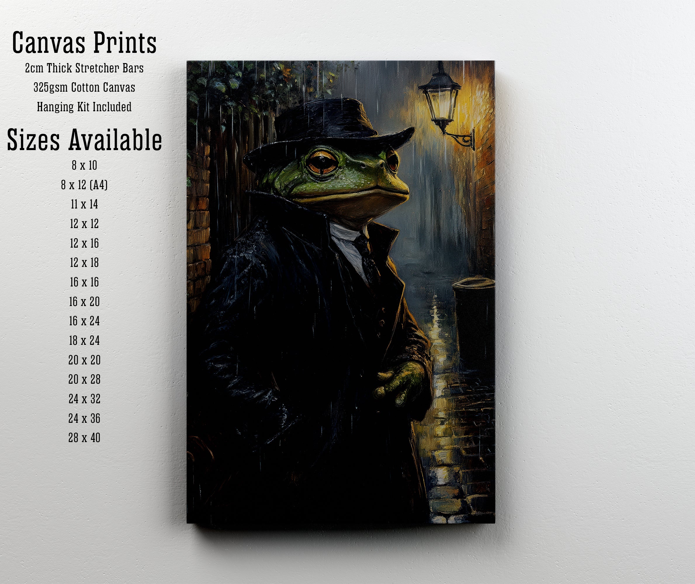 Rainy Frog Noir Art Print