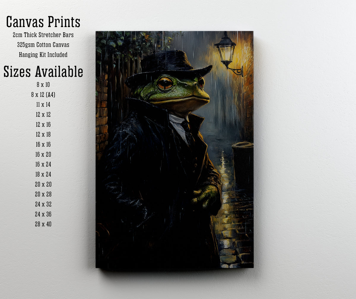 Rainy Frog Noir Art Print