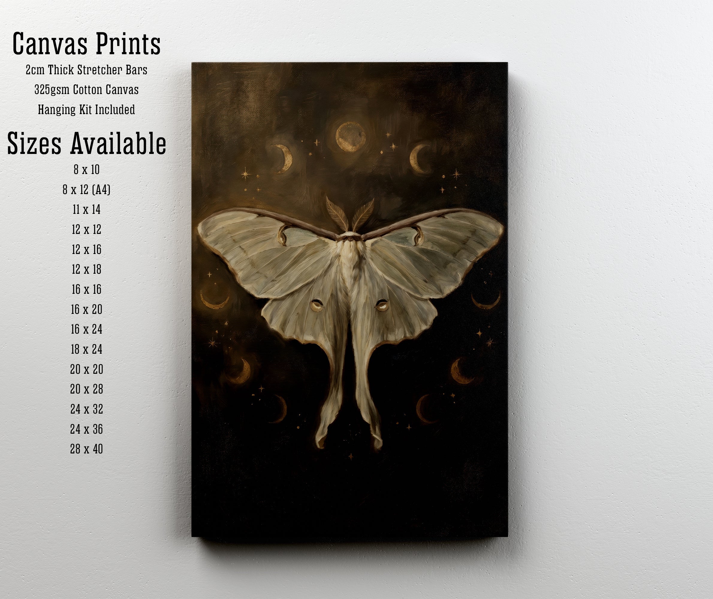 Celestial Moth Dark Academia Art Print