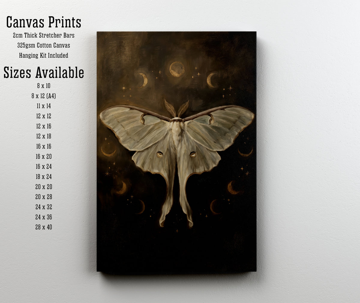 Celestial Moth Dark Academia Art Print