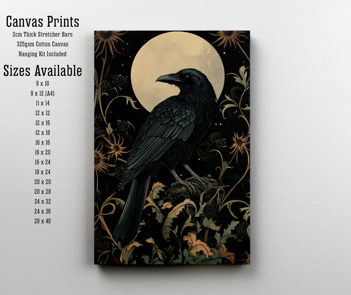 Raven Moon Botanical Art Print