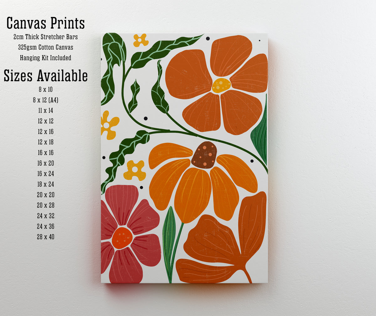 Retro Floral Botanical Art Print