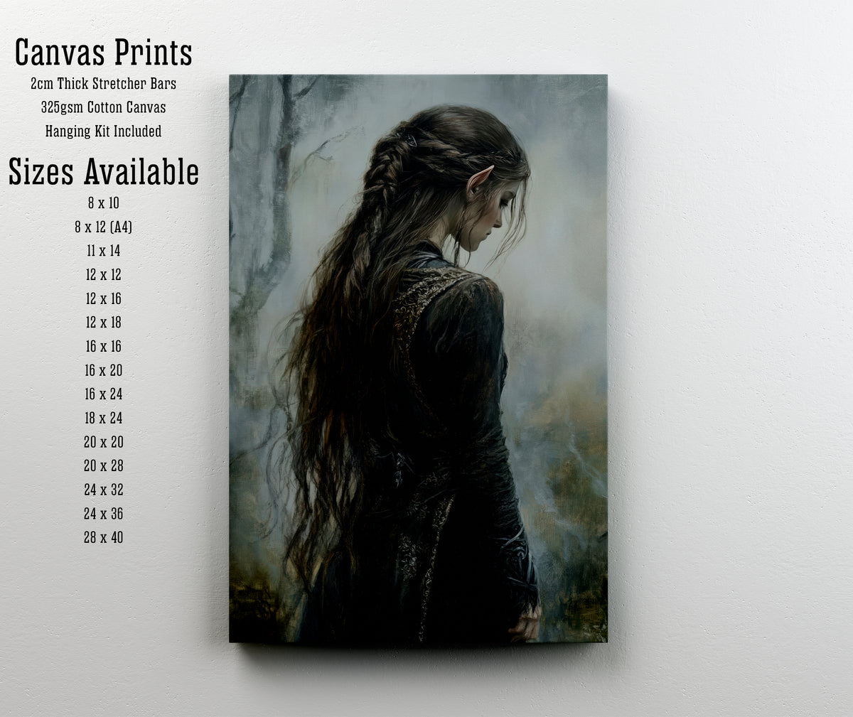 Elven Woman Dark Fantasy Art Print