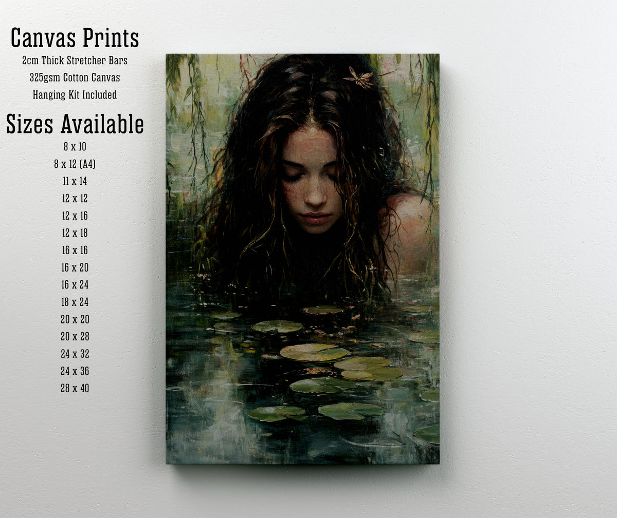 Woman in Lily Pond Art Print