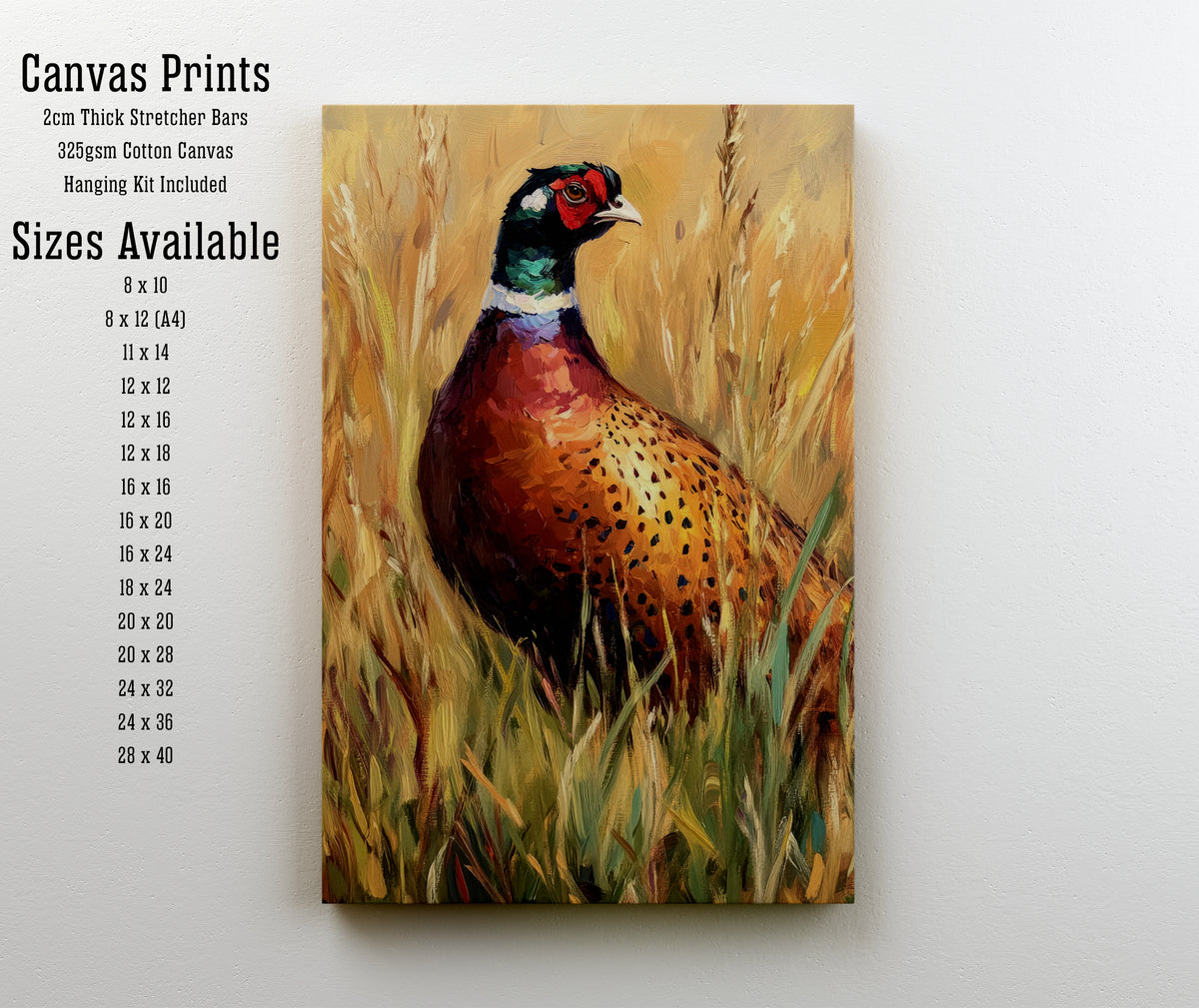 Painterly Pheasant Meadow Art Print