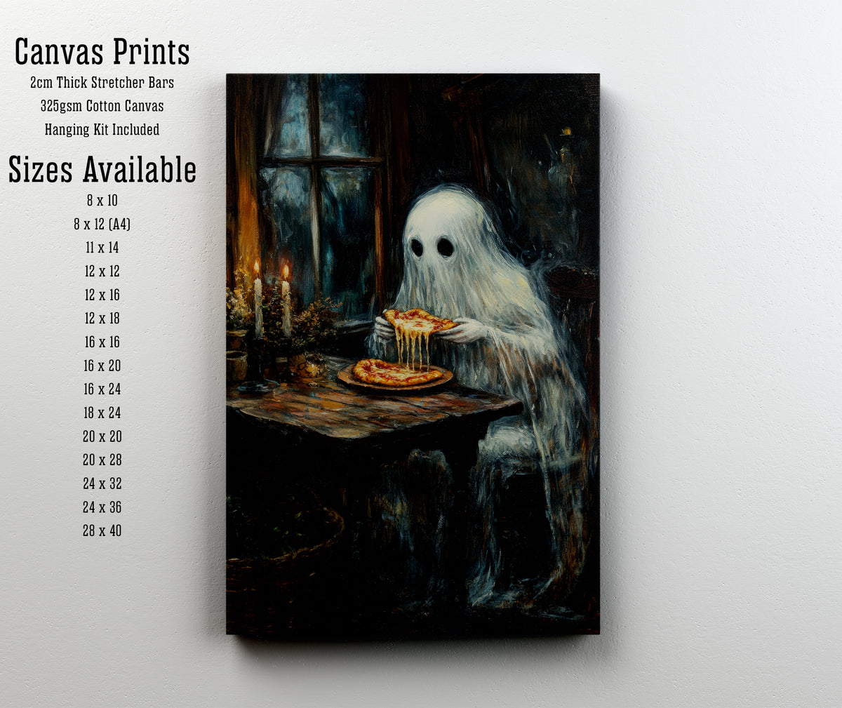 Ghost Eating Pizza Art Print