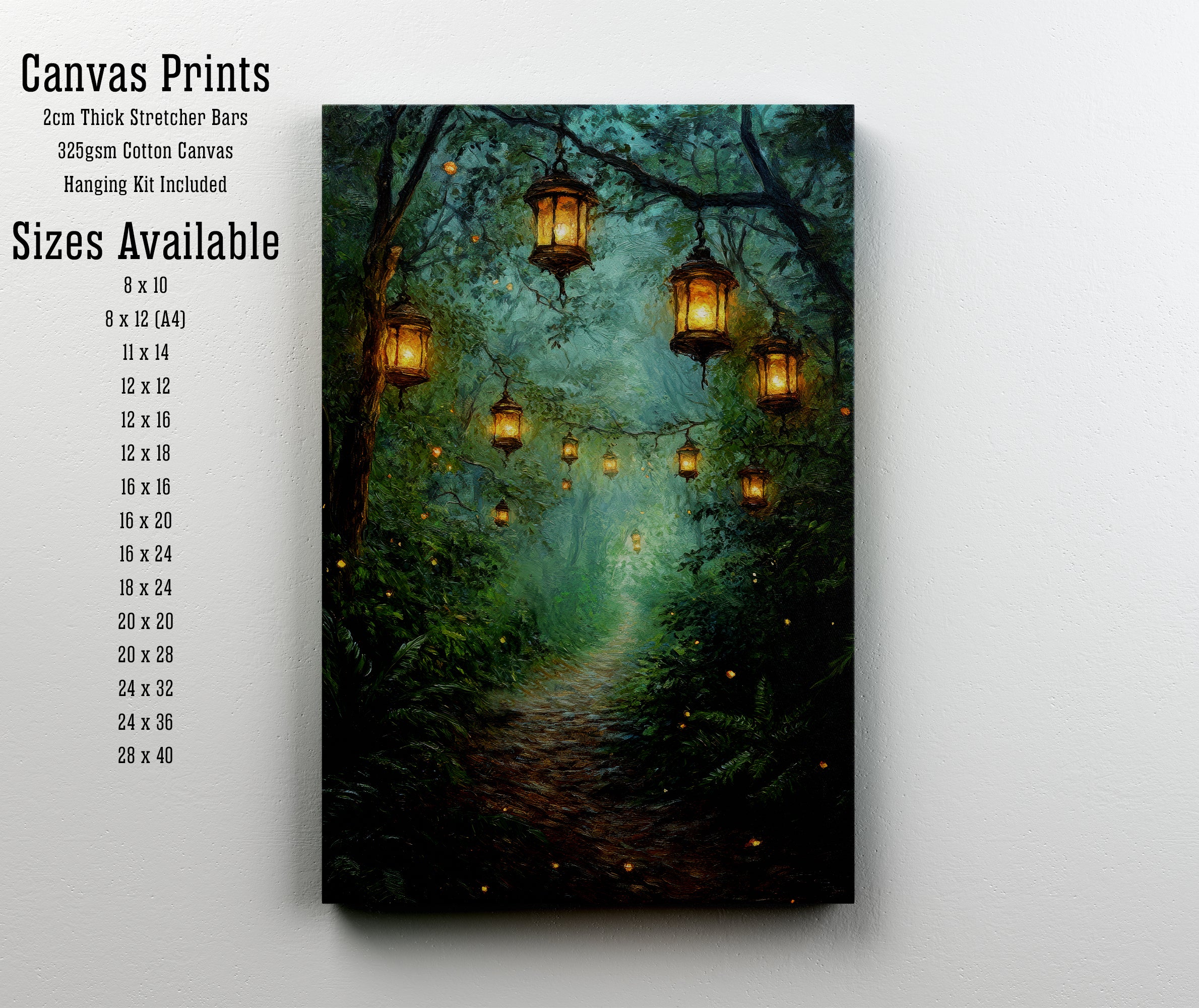 Enchanted Lantern Forest Art Print