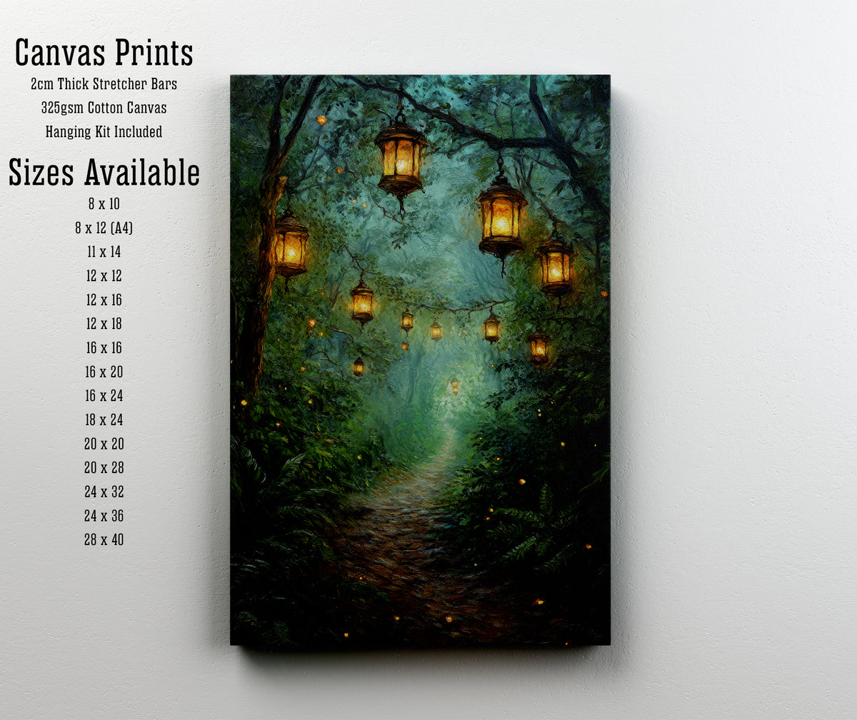Enchanted Lantern Forest Art Print
