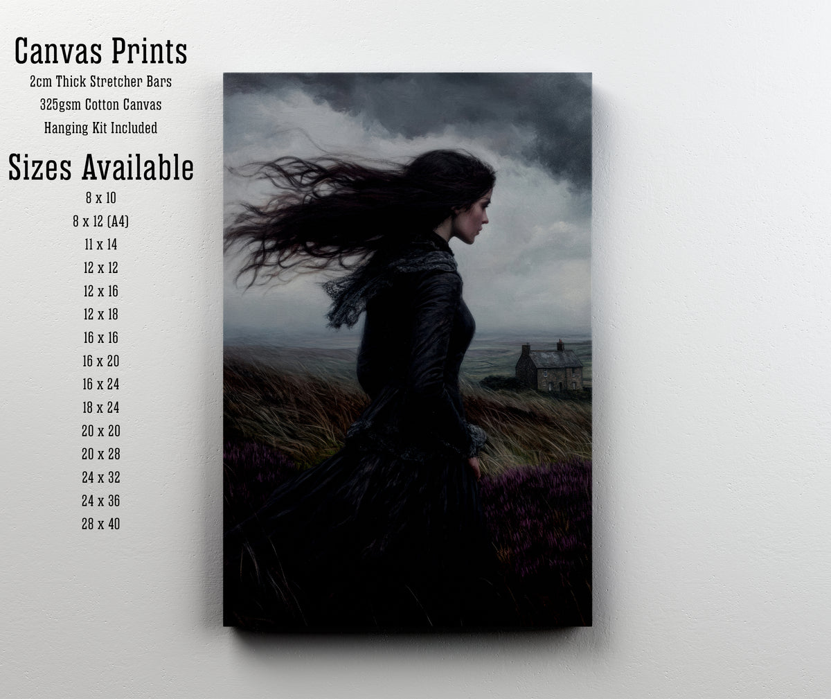 Windswept Woman Moorland Art Print