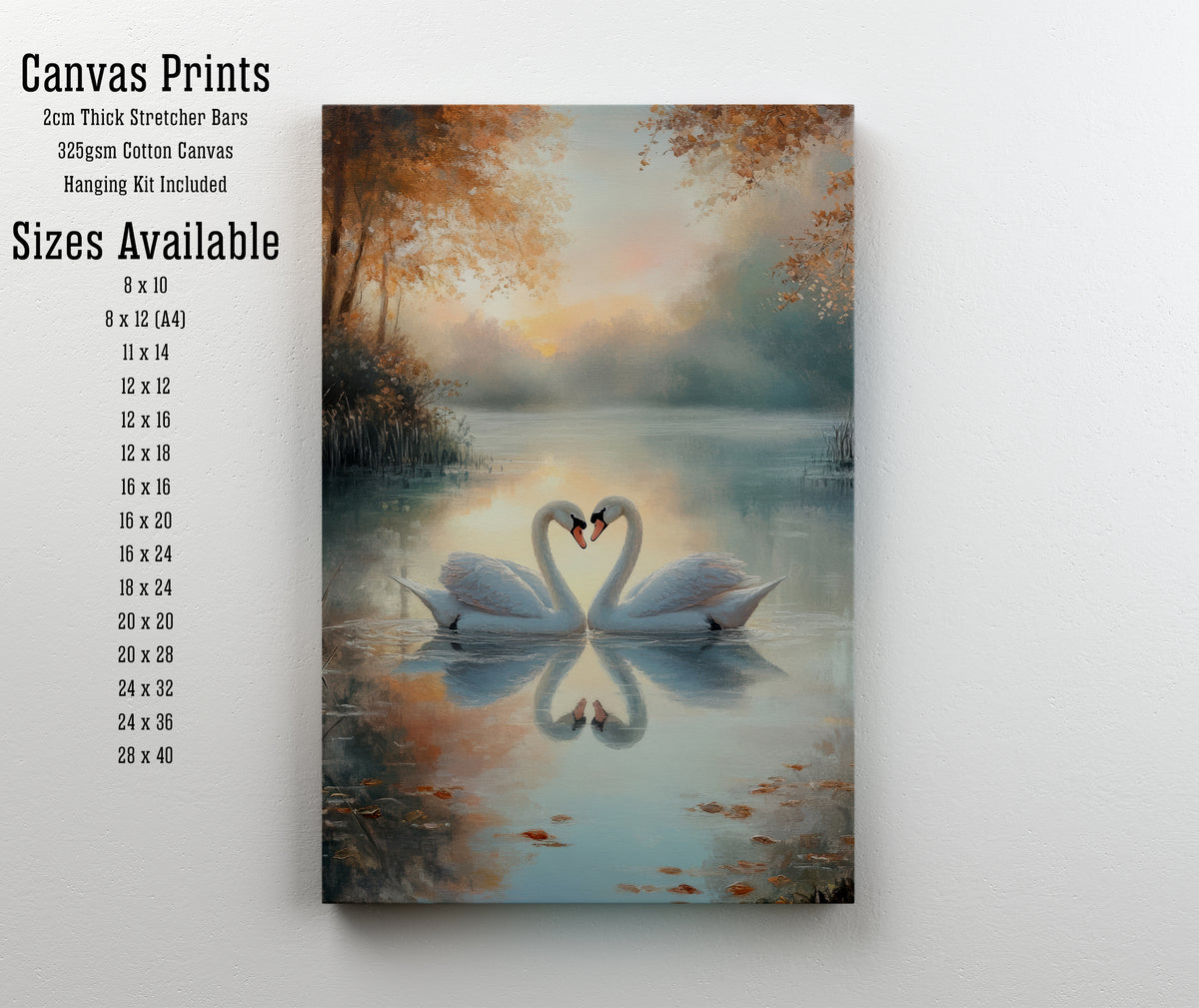 Romantic Swan Couple Art Print