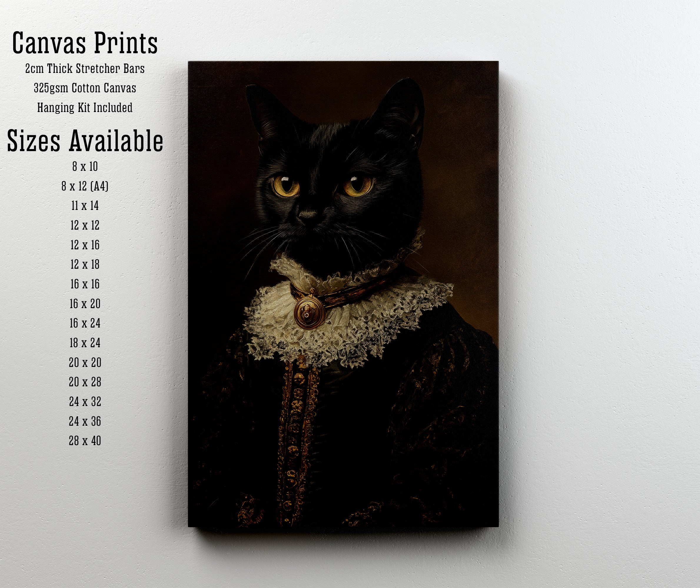 Regal Black Cat Gothic Art Print