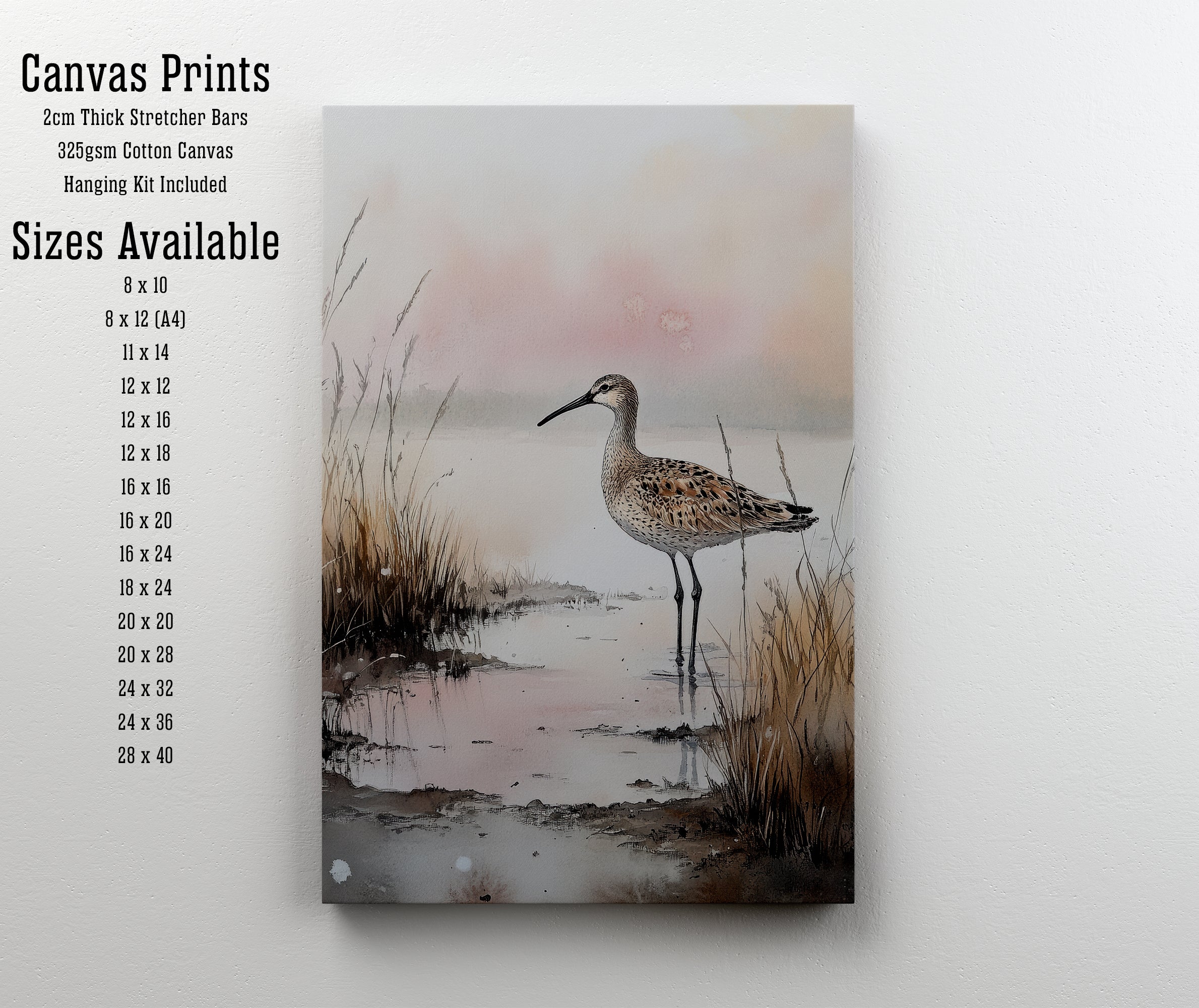 Long-Billed Wader Marsh Art Print