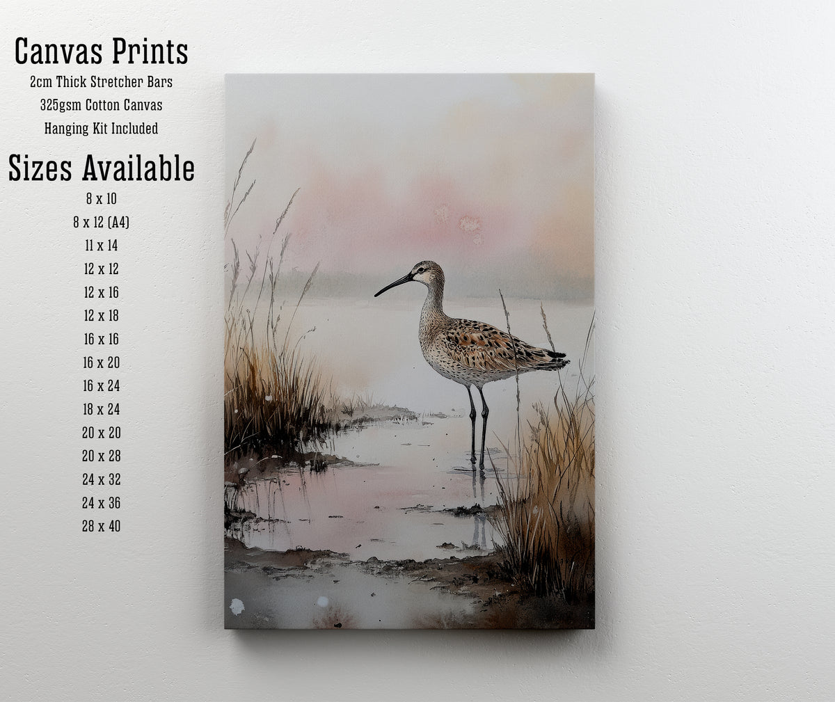 Long-Billed Wader Marsh Art Print