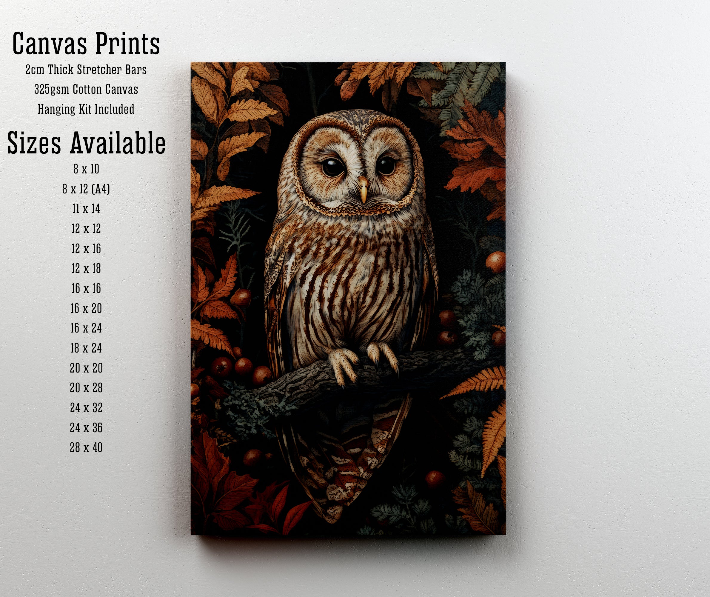 Barn Owl Autumn Forest Art Print