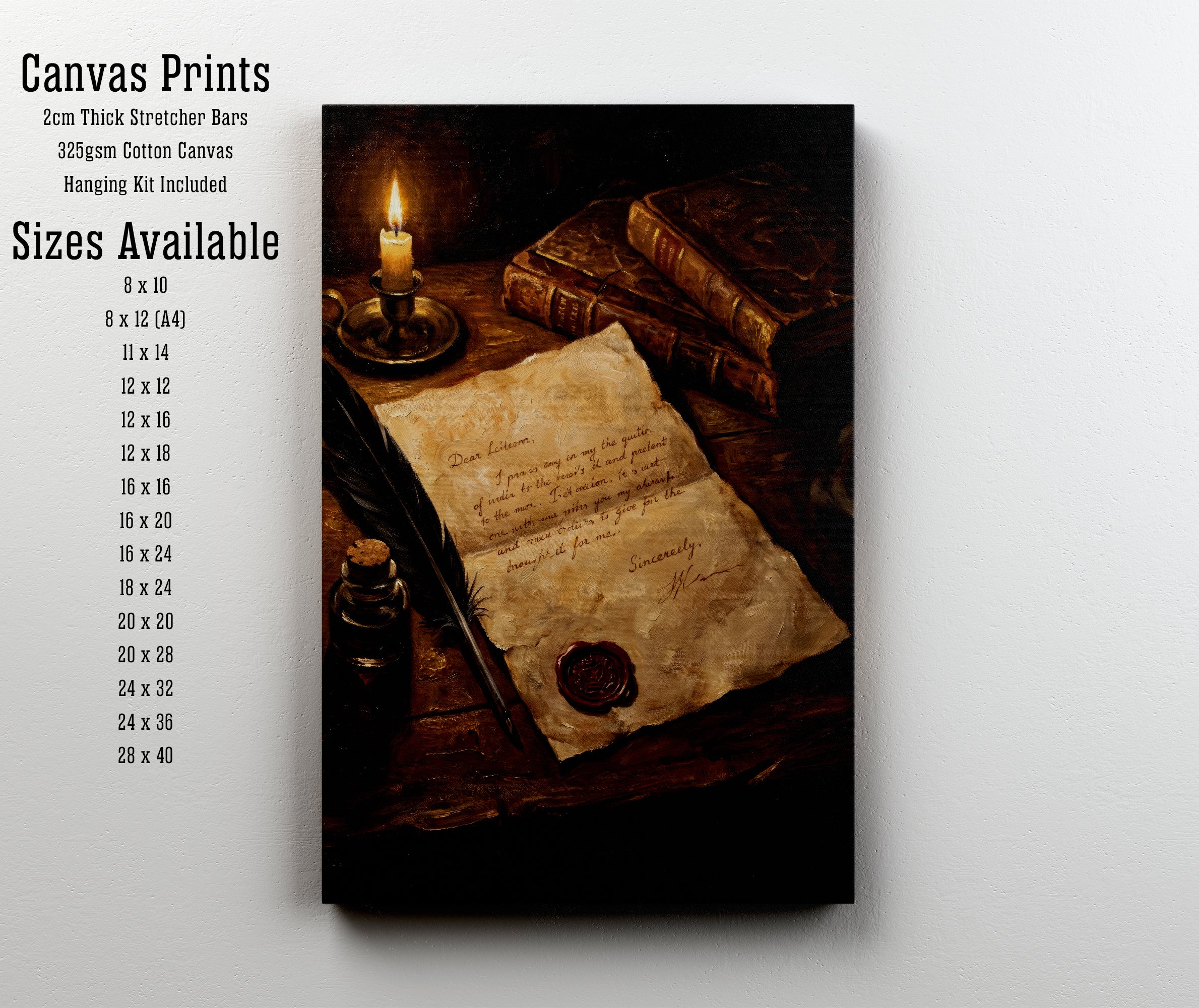 Dark Academia Letter Writing Art Print