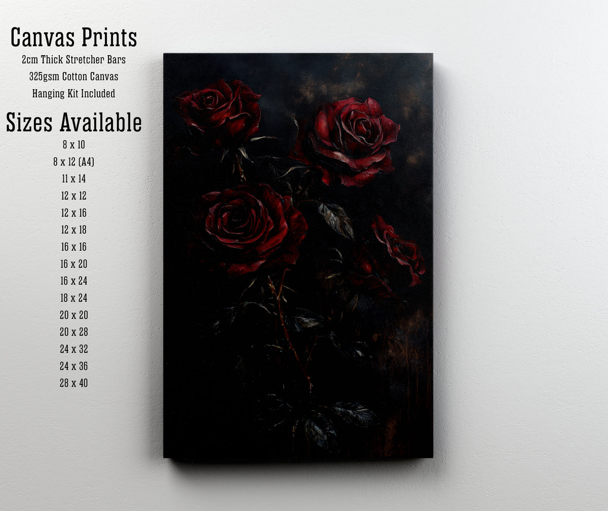 Dark Red Roses Art Print