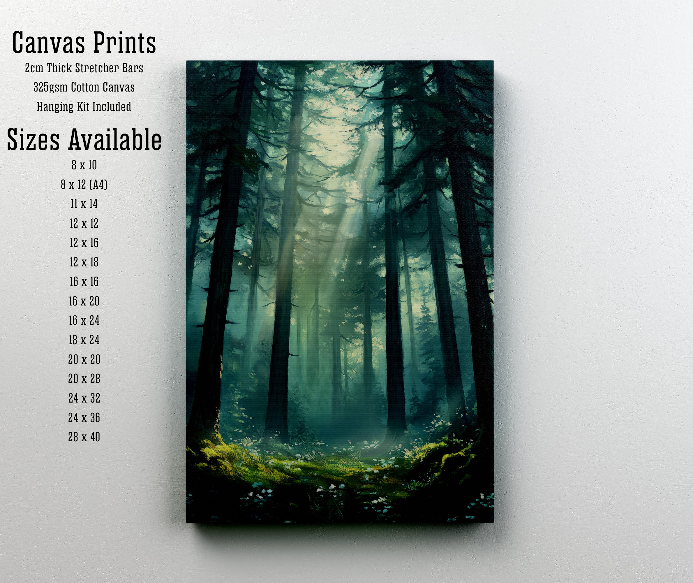 Sunlit Woodland Art Print