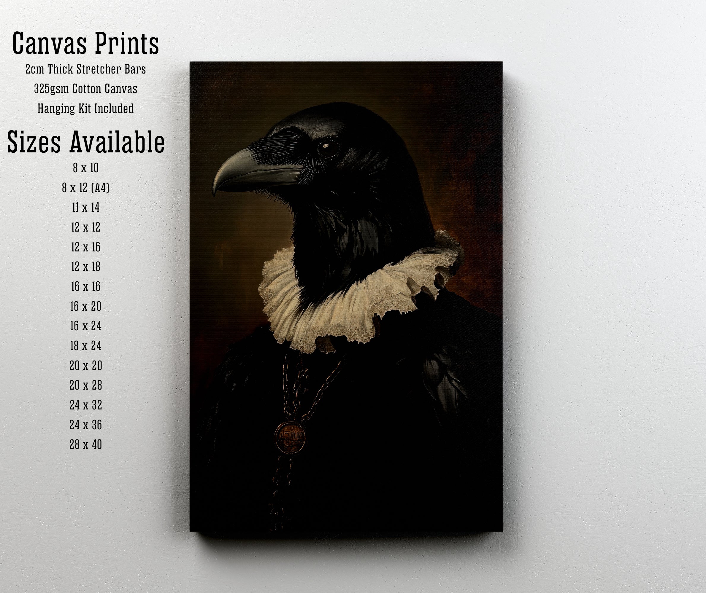 Gothic Raven Portrait Art Print