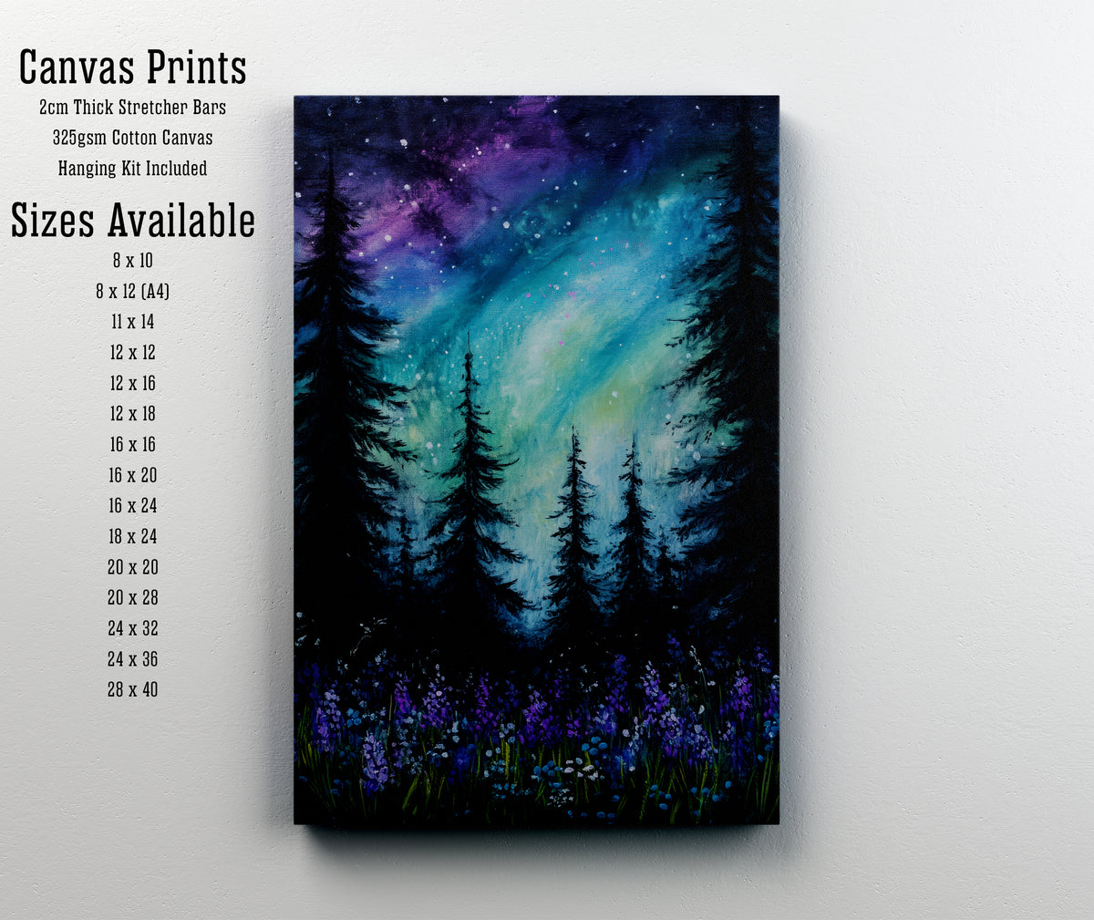 Starry Evergreen Forest Art Print