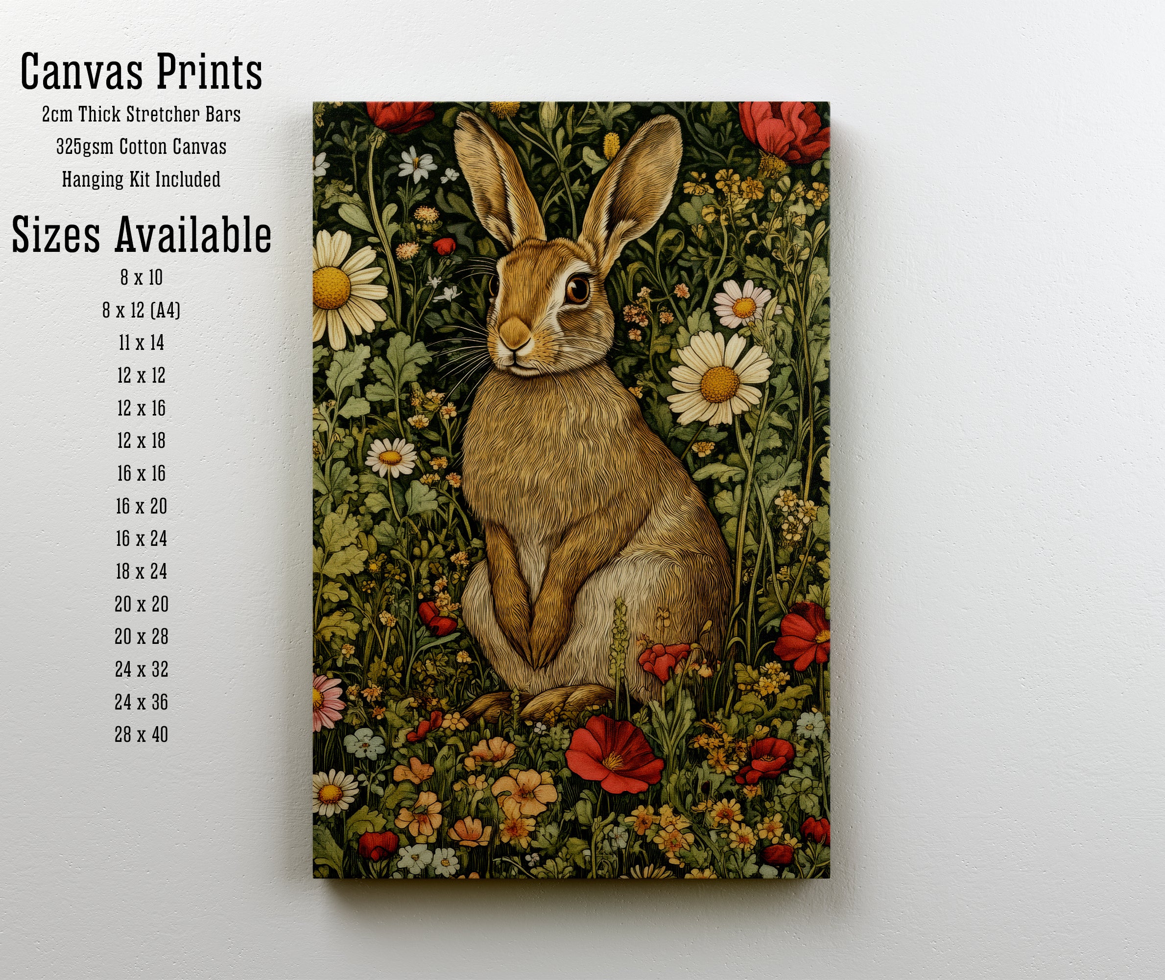 Floral Rabbit Art Print
