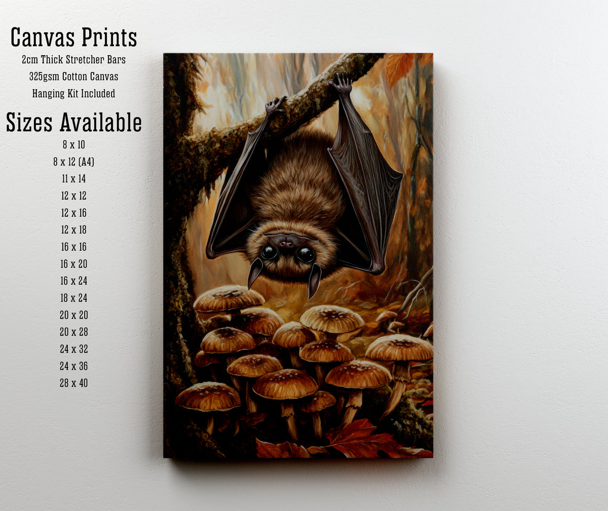 Bat and Mushroom Forest Art Print
