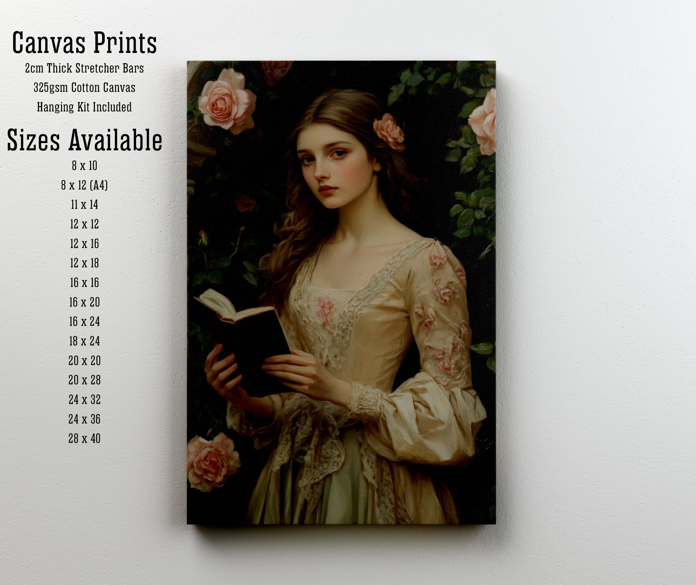 Romantic Woman Reading Art Print