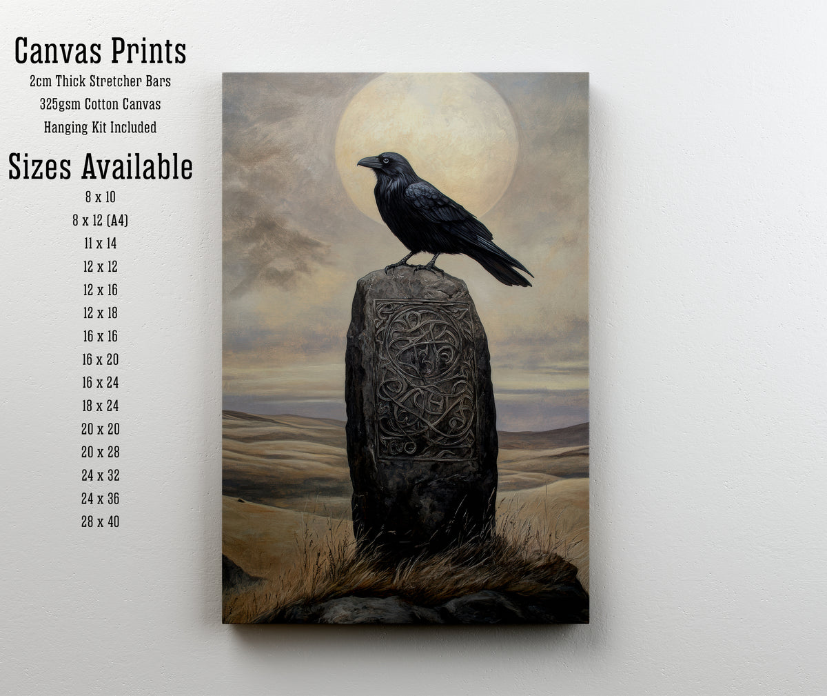 Moonlit Raven Celtic Art Print